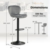 Adjustable counter height chair with gray velvet upholstery, 24"-32" seat height, ideal for home bars and dining rooms.
