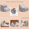 Adjustable gray orthopedic wedge pillow set with memory foam for comfortable reclined positions and pressure relief.