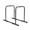 Adjustable dip bar station in black with 660 lbs capacity, featuring foam-padded handles and customizable width.