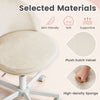Plush Dutch velvet and high-density sponge create a soft, supportive seat for the ergonomic makeup chair with lumbar support.