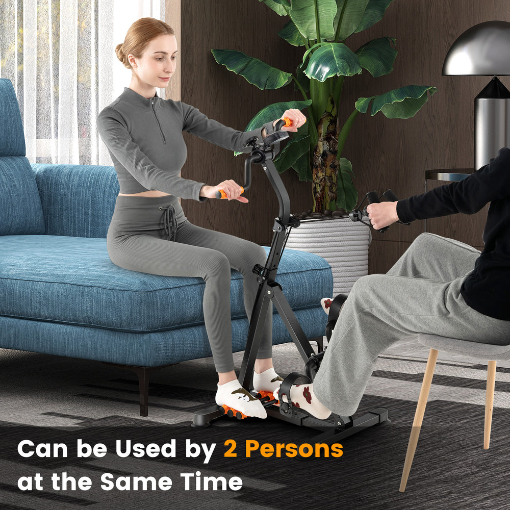 Adjustable LCD pedal exercise bike with massage function, suitable for two users, ideal for home workouts and.
