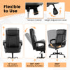 High back ergonomic executive chair in black with adjustable height, rocking function, and 360° swivel for office use.