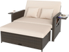 Premium Adjustable Outdoor Patio Daybed Set with Cushions and Storage Ottoman