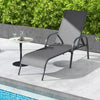 Adjustable Patio Chaise Folding Lounge Chair with Backrest-Dark Gray - Gallery View 1 of 9