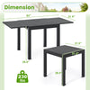 Adjustable 31.5"-63" gray patio dining table with powder-coated aluminum frame, suitable for 4-6 people.