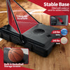 Stable base of the adjustable portable basketball hoop filled with water for added stability and built-in storage.