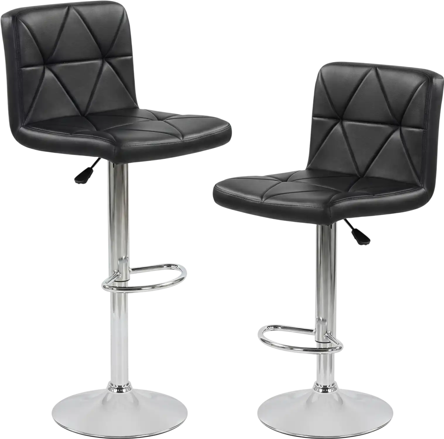 Costway Adjustable Swivel Bar Stools Set of 2 w/ Back Footrest 19256657 New