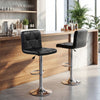 Adjustable black swivel barstools set of 2 with backrest and footrest, perfect for kitchen islands or home bars.