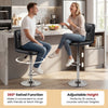 Adjustable black swivel barstools set of 2 with backrest and footrest, perfect for kitchen islands and home bars.