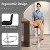 Adjustable swivel bar stool with a cushioned seat, PU leather finish, and ergonomic backrest for kitchen or dining use.