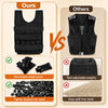 Adjustable weighted vest in black features detachable iron weight packs for versatile training and comfort during workouts.