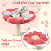 Flower-shaped plush padded perch for cats, featuring thick padding and cozy design for relaxation and comfort.