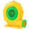 680W air blower with yellow and green design, featuring a sturdy handle and mesh air vent for secure inflation.
