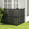 Air Conditioner Fence Panel with Metal Ground Stakes for Outside-Black - Gallery View 1 of 12