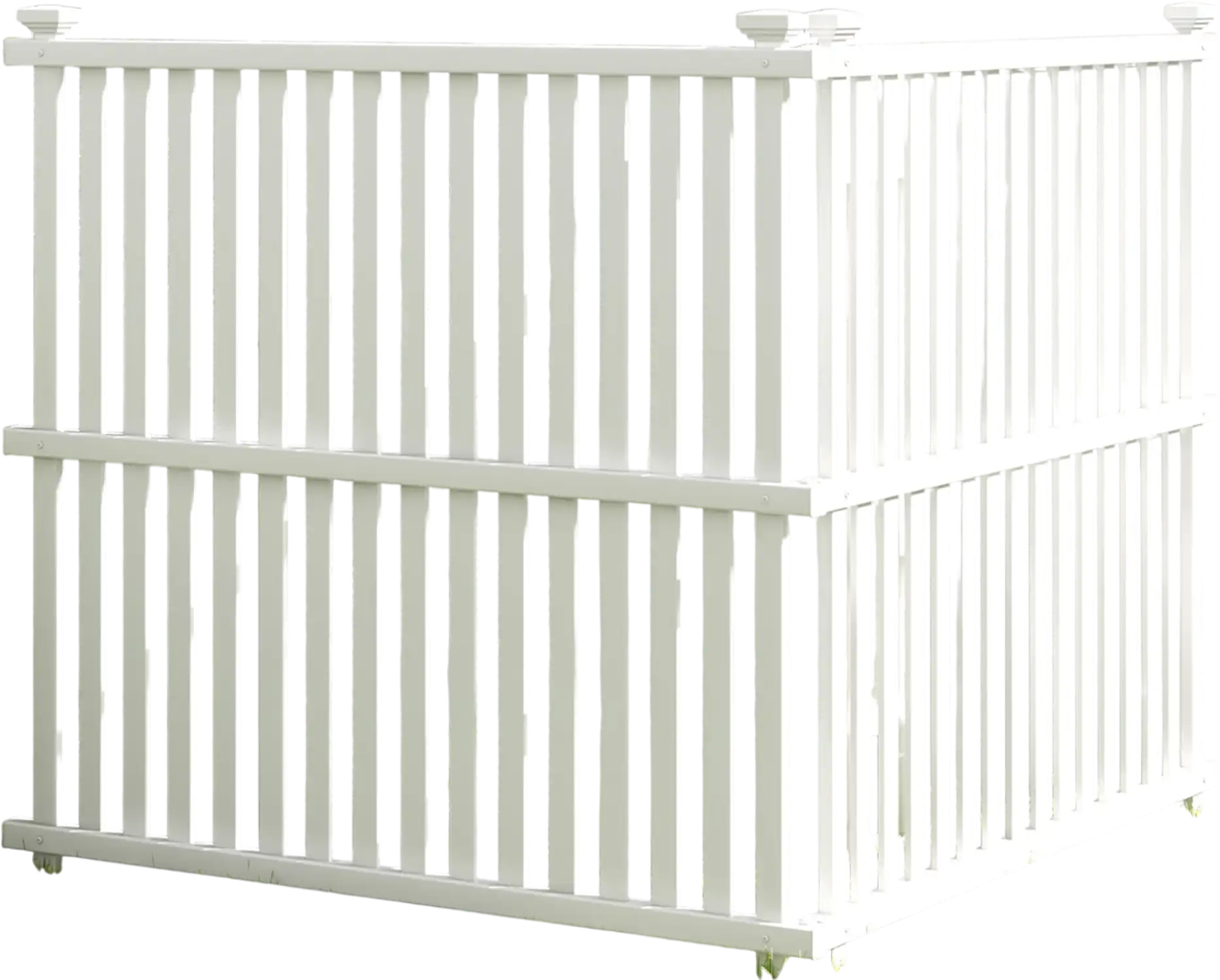 Costway Air Conditioner Fence Panel w/ Metal Ground Stakes White 95861274 New