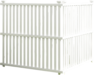Costway Air Conditioner Fence Panel w/ Metal Ground Stakes White 95861274 New