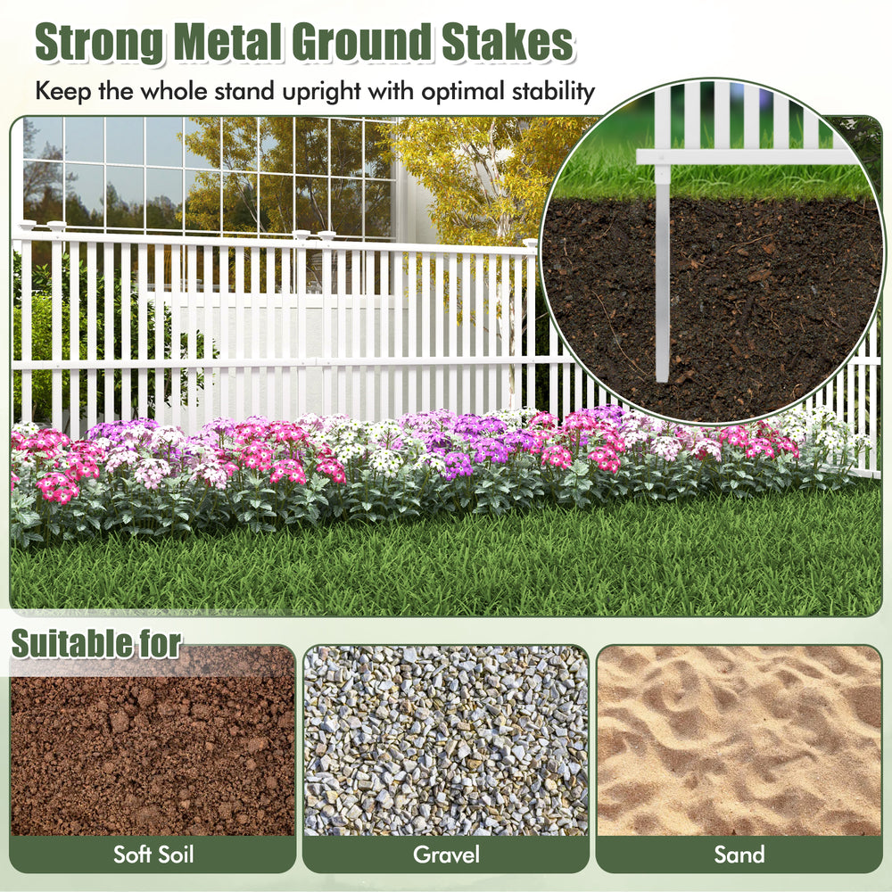 Strong metal ground stakes for Air Conditioner Fence Panel, ensuring stability in soft soil, gravel, or sand.