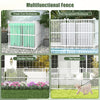 Multifunctional white air conditioner fence panel shown as a trash can enclosure, ideal for outdoor use and stability.