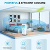 8000 BTU air conditioner in a modern room, featuring cooling, fan, and dehumidifier modes for efficient air flow.
