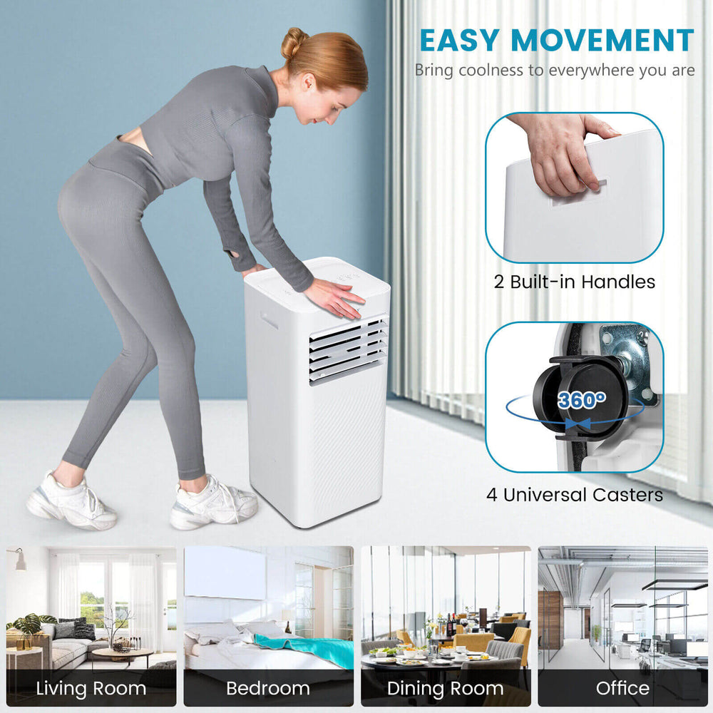 10000 BTU 4-in-1 Portable Air Conditioner with Dehumidifier and Sleep Mode-White - Gallery View 1 of 11