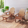 All-Weather HIPS Patio Adirondack Lounge Chair with Retractable Footrest-Coffee - Gallery View 1 of 10