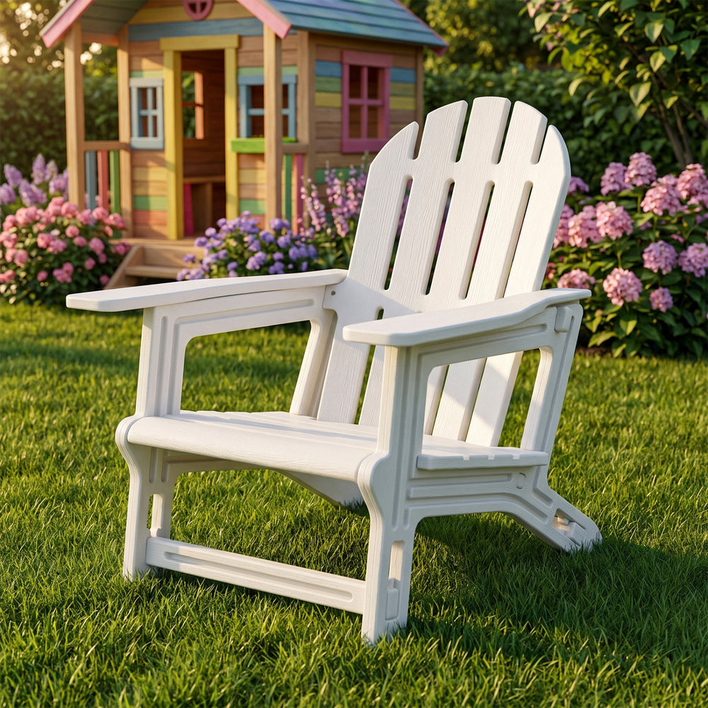 All-Weather Outdoor Kids Patio Seating with Ergonomic Design-White - Gallery View 1 of 7