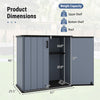 All-weather gray storage box with removable shelf, waterproof design, and lockable door for outdoor organization.