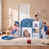 All-in-1 Toddler Slide Playset Playground with Tunnel and Ladder and Basketball-Blue - Gallery View 1 of 10