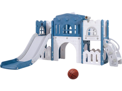 Costway All-in-1 Toddler Slide Playset Playground Tunnel Ladder Basketball 26811731 New