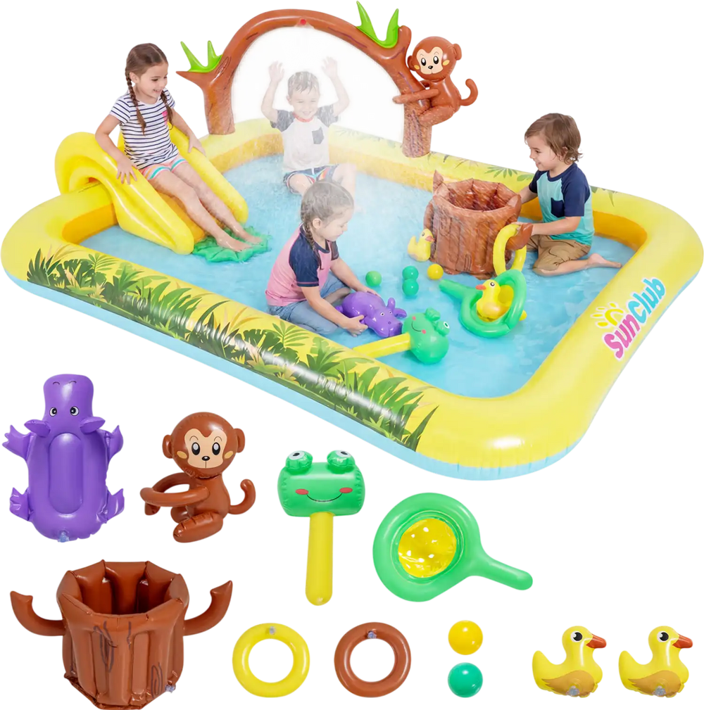 Animal Spray Pool with Slide for Backyard and Garden
