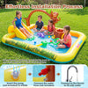 Animal spray pool with slide featuring a jungle pattern, ideal for 2-3 kids aged 2-6 for backyard fun.