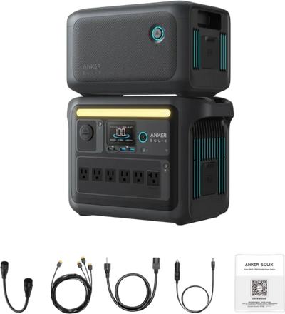 Anker SOLIX C1000X Portable Power Station 1056Wh 2400W with Expansion Battery Manufacturer Refurbished