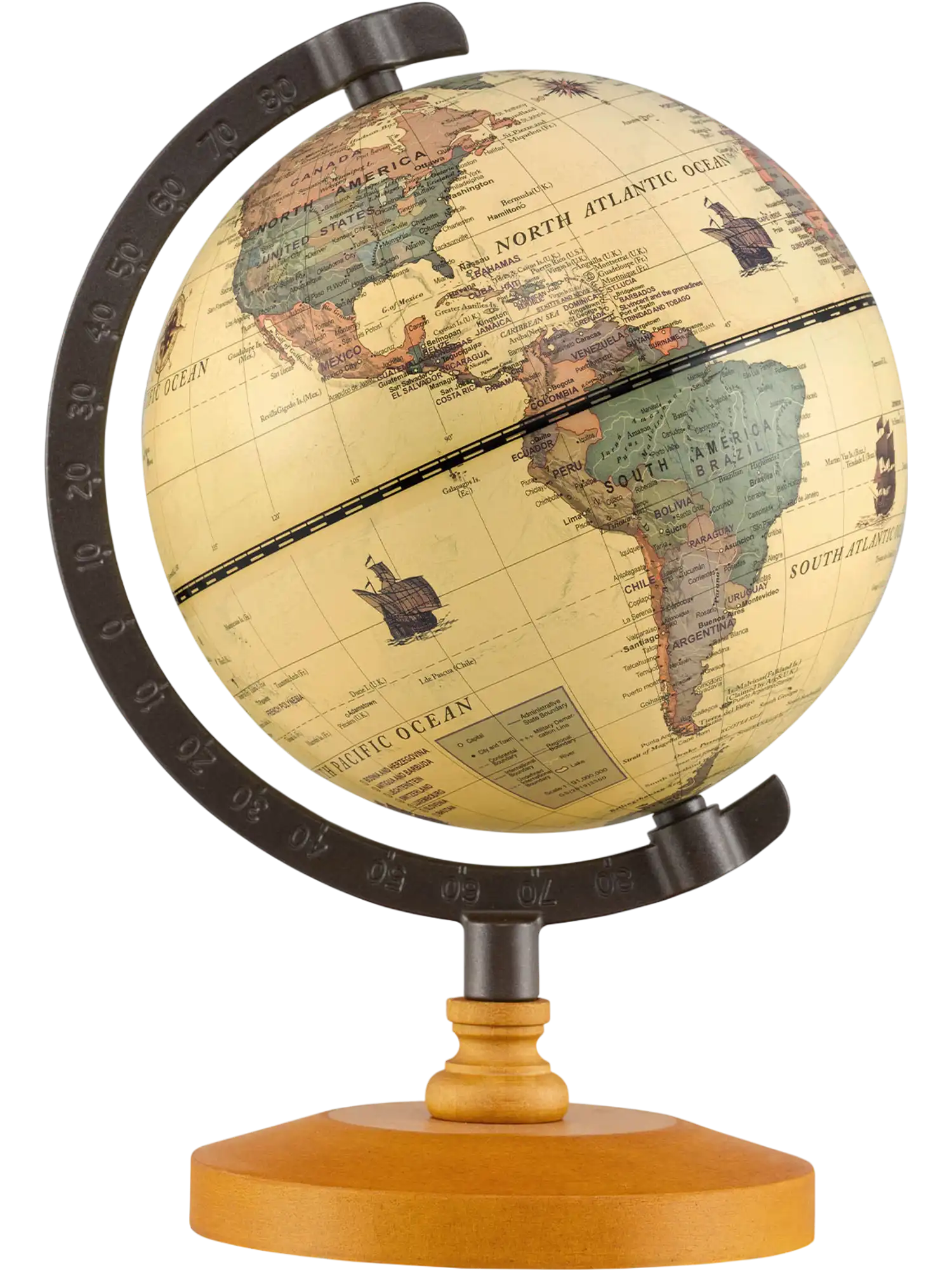 Costway Antique Mini Rotating World Globe Wooden Base 5.5