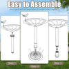 Antique gold freestanding pedestal bird bath feeder assembly steps, showcasing durable PP material and vintage design.