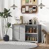 Antique Stackable Kitchen Storage Sideboard with Height Adjustable Shelf-Gray - Gallery View 1 of 12