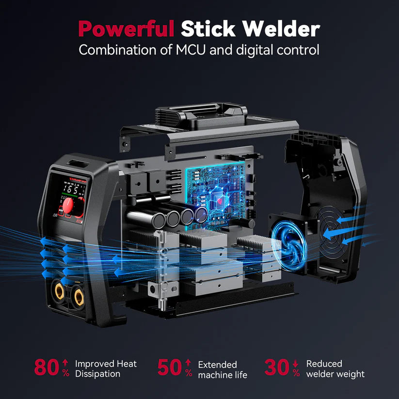 Arccaptain iControl ARC165 Pro Welder Stick Lift Tig Synergic IGBT 120/240V App Control New