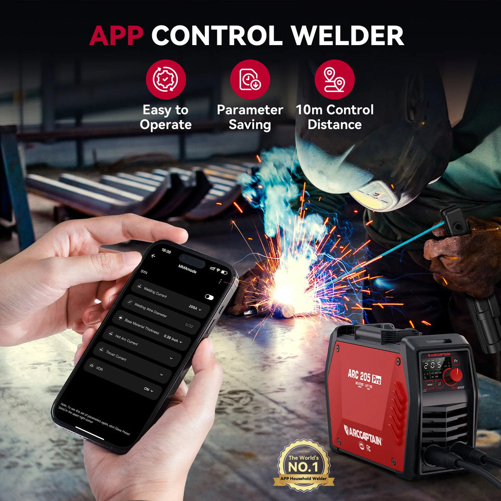Arccaptain ARC205 Pro Stick Welder Dual Voltage IGBT Inverter SYN App Control New