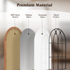 Arched window finished mirror showcasing premium materials like MDF back board and metal frame for stylish home decor.