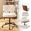Armless home office chair with rocking backrest, contoured seat, and adjustable height for optimal comfort and support.