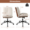 Armless home office chair with adjustable height, rocking backrest, and plush cushions for ergonomic support.