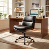 Armless Office Chair with Curved Backrest and Padded Seat-Black - Gallery View 1 of 10