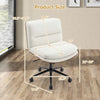 Height-adjustable armless office chair with curved backrest, padded seat, and dimensions for optimal comfort and.