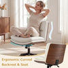 Armless office chair with ergonomic curved backrest and padded seat in white, ideal for desk or leisure use.
