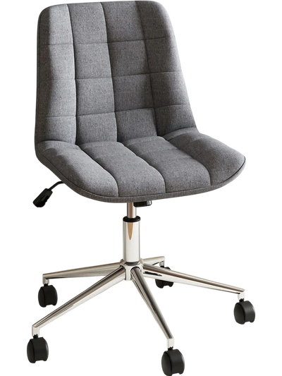 Costway Armless Office Chair Adjustable Height Wheels Grey 947153286 New