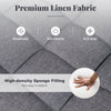 Close-up of premium linen fabric with high-density sponge filling for the grey armless office chair, ensuring comfort.