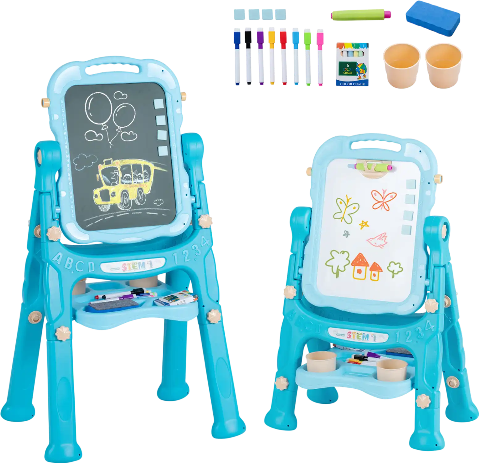 Costway Kids Art Easel Adjustable Height 56123186 New
