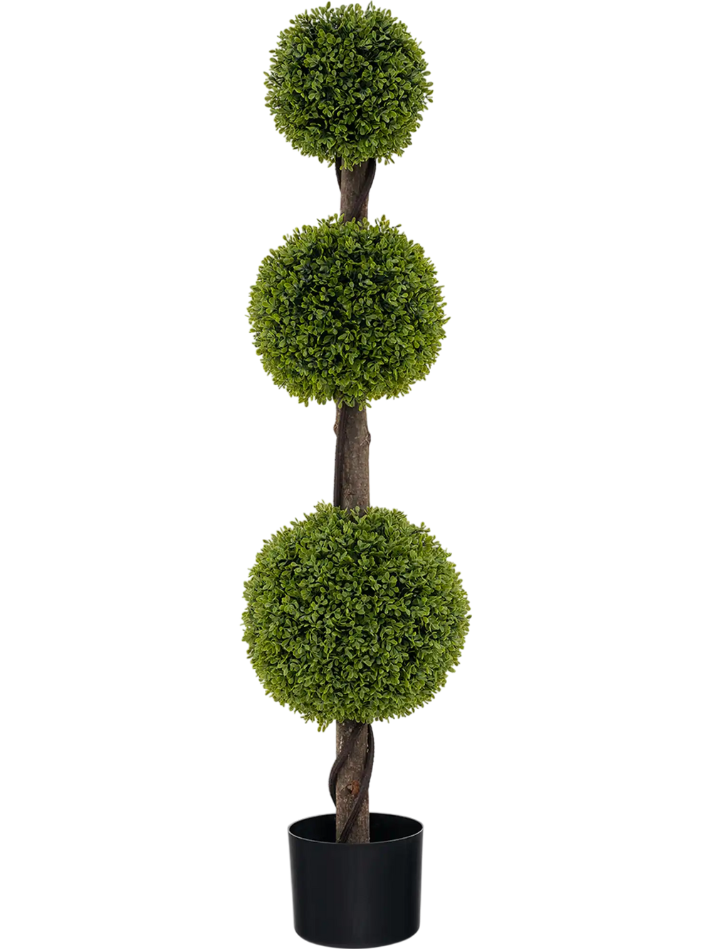 4 FT Artificial Ball Shape Bush Tree with Lush PE leaves and Trunk