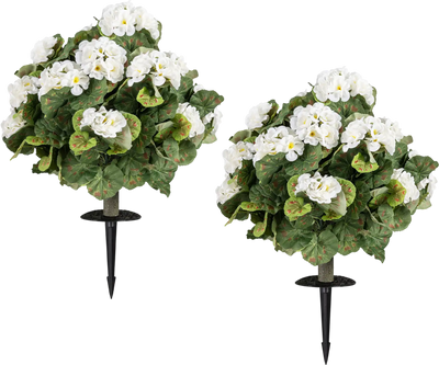 Costway Artificial Begonia Ball Trees Set of 2 13