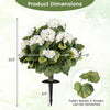 Artificial begonia ball tree with 22 white flowers, 13-inch size, ideal for porch or garden decoration.