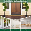 4 FT artificial boxwood topiary tree with triple ball design in a weighted pot, perfect for front porch or home decor.